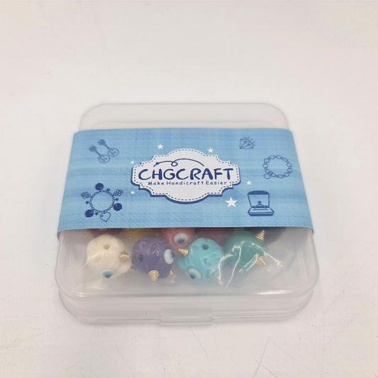CHGCRAFT Monster Perlen Einzel Auge Halloween Spaß 18Stk 9 Farben Opaque Harz