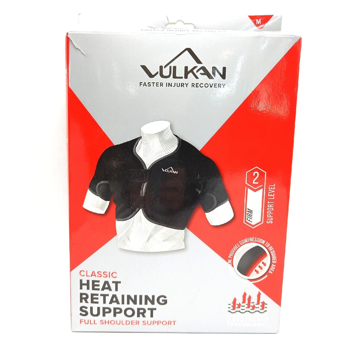 Vulkan Classic Full Shoulder Support, Medium, New Style, For Tendonitis, Bursitis, & Other Shoulder Injuries, Covers Both Shoulders, Compression & Warmth, Protection for Rehabilitation & Recovery