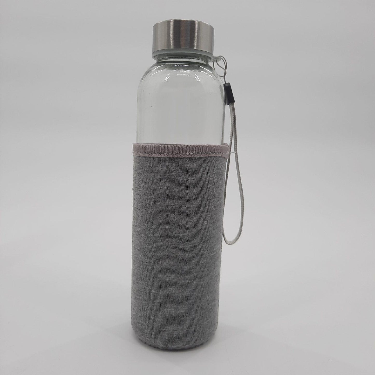 GERLINOVA Trinkflasche Sportflasche Trinkflaschen Grau Glas langlebig praktisch für Alltag Fitness