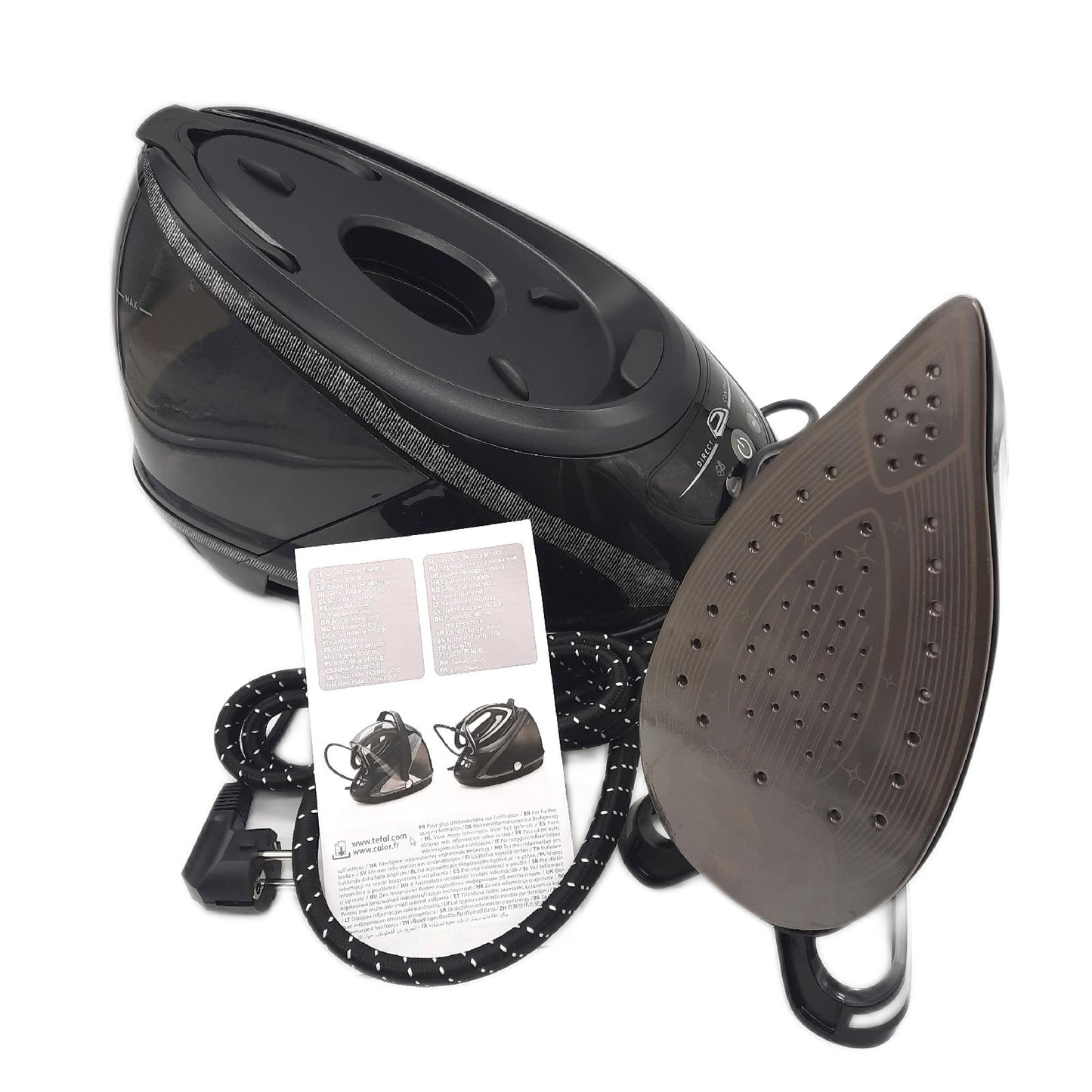 Calor Dampfbügelstation Pro Express Ultimate Care Hochdruck 8 bar 600 g Dampfstoß mit Schutz System Schwarz Silber