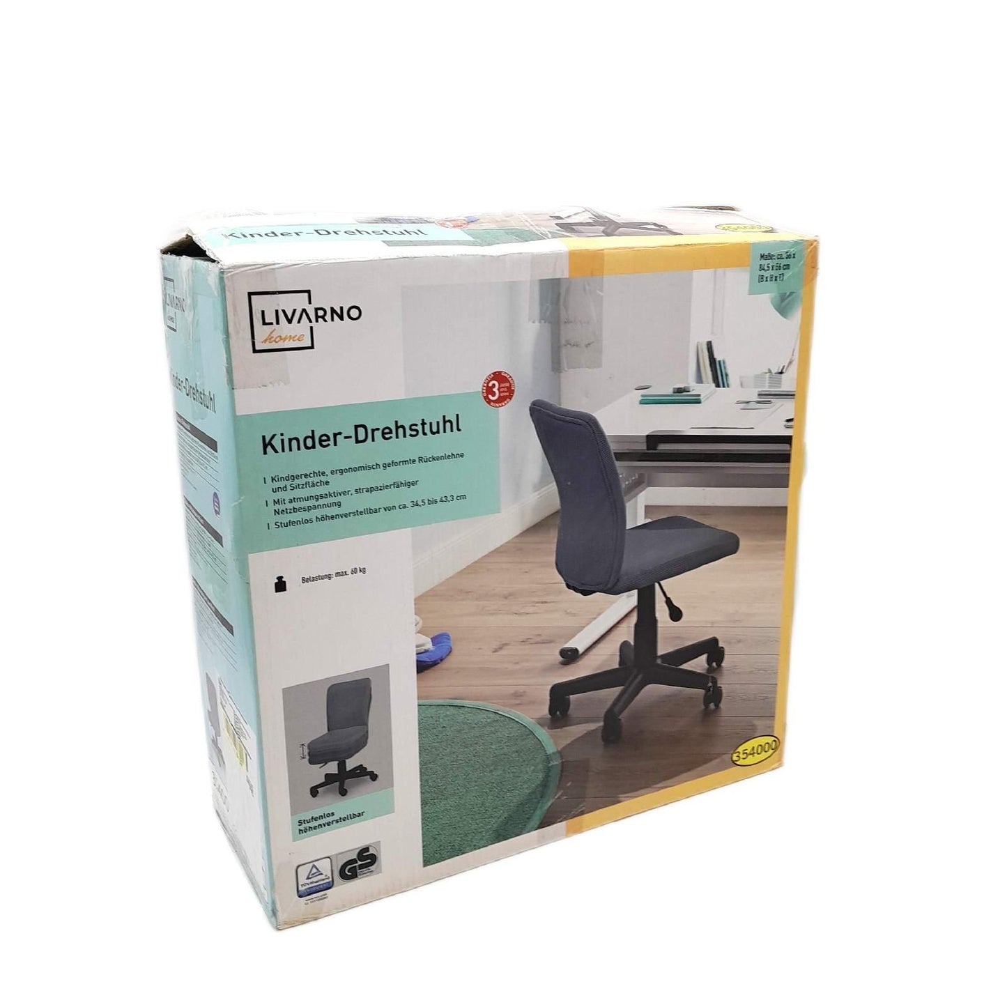 Luisa Bürostuhl Schreibtisch Kinder Jugendliche Dunkelgrau Ergonomisch Lendenwir