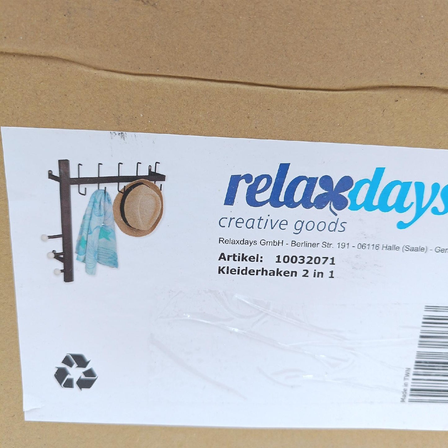 Relaxdays Wandgarderobe Garderobe schwarz Metall platzsparend dekorativ mit 8 H