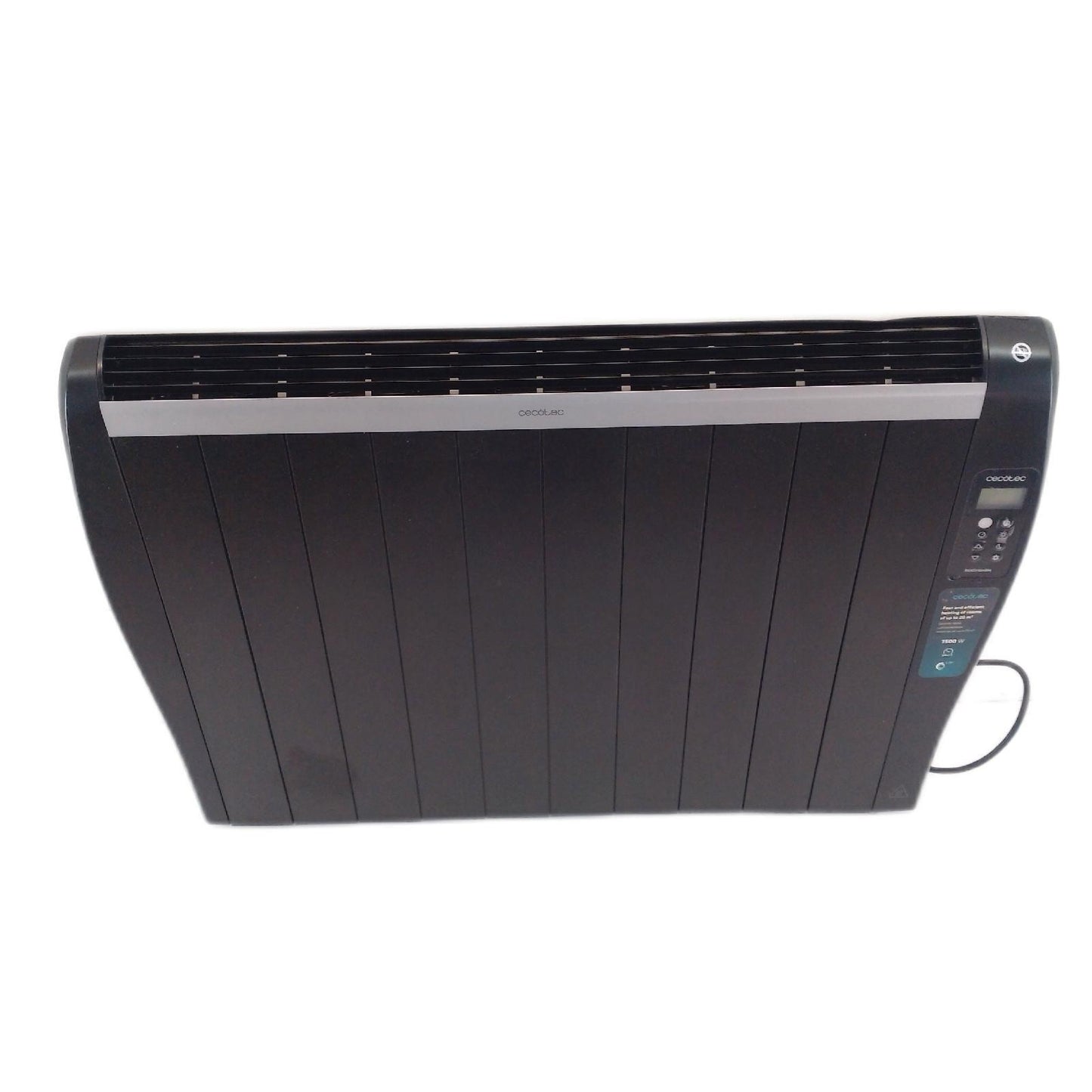 Cecotec Flachheizkörper mit Fernbedienung ReadyWarm 2000 Thermal Black. 10 Heizrippe und 1500 W, LCD-Display, Programmierbarem Timer, Temperaturwahl, 15 m² Reichweite und maximaler Sicherheit