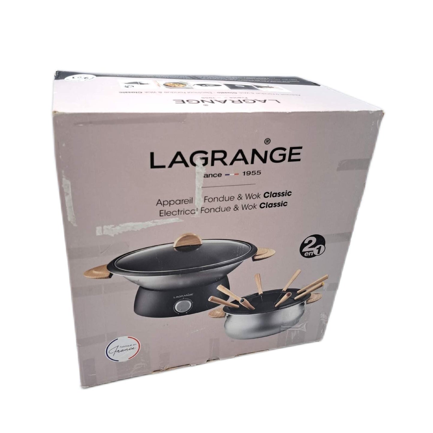 LAGRANGE Wok Fondue Kochgeschirr 349019 Holz Hell für gesunde Zubere
