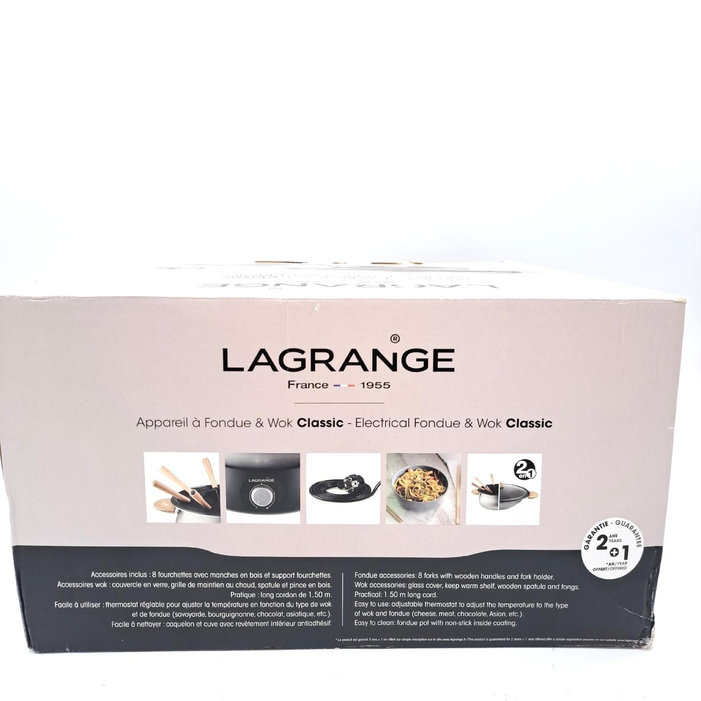 LAGRANGE Wok Fondue Kochgeschirr 349019 Holz Hell für gesunde Zubere