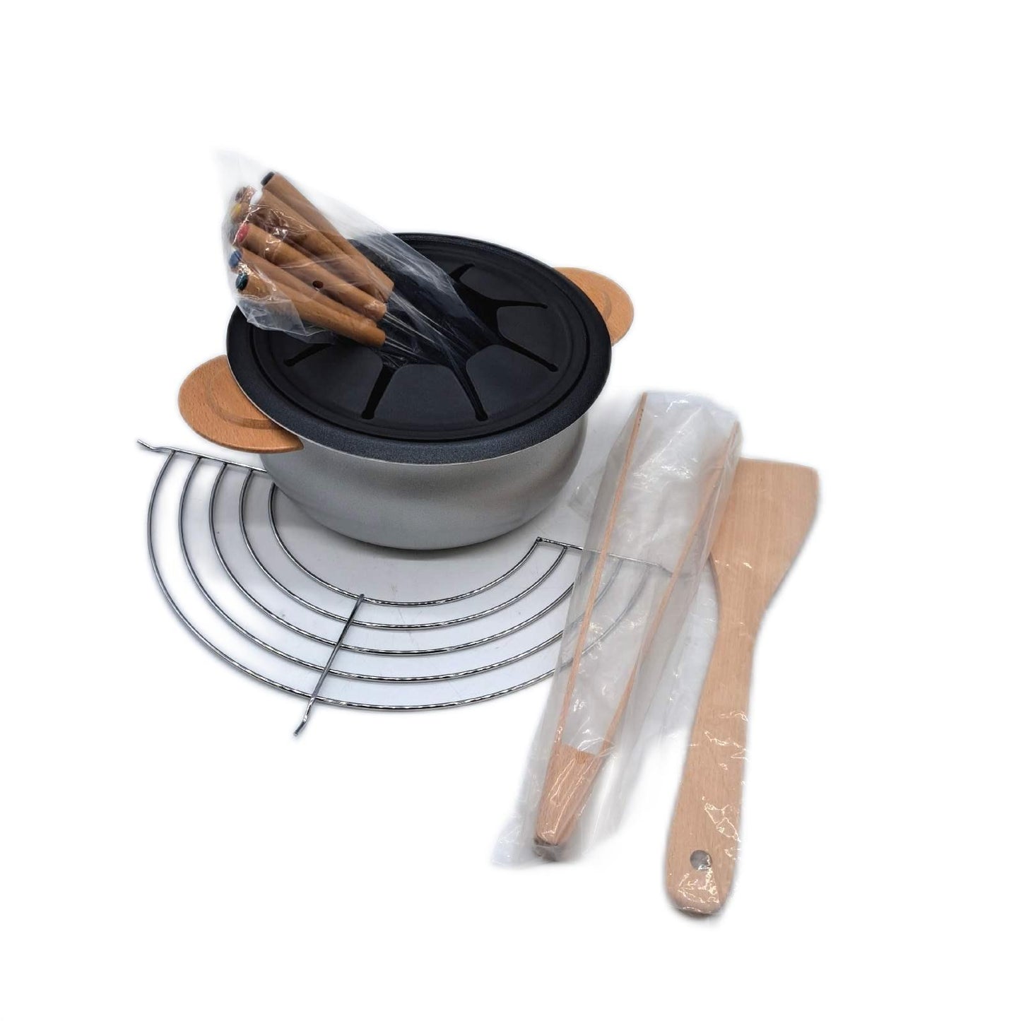 LAGRANGE Wok Fondue Kochgeschirr 349019 Holz Hell für gesunde Zubere