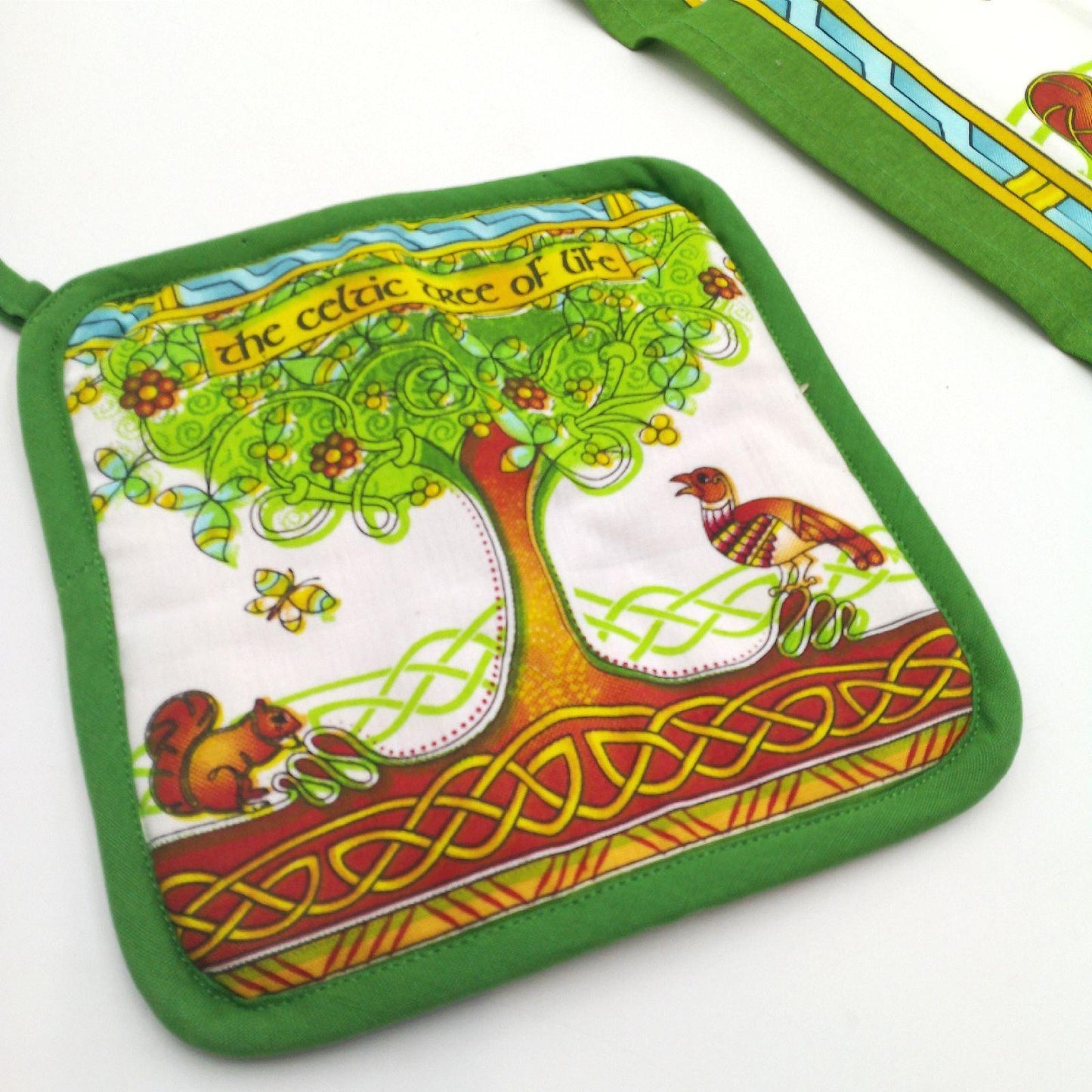 Royal Tara Keltisch Geschirrtuch & Topflappen mit Baum des Lebens Design Buntes Schönes und Praktisches Küchentextilien Küchenzubehör