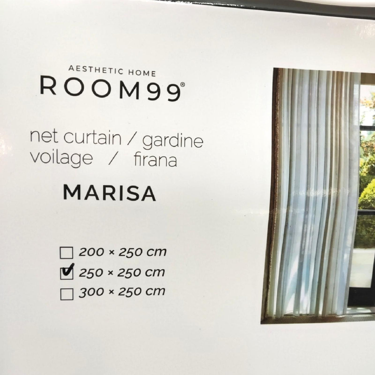 Room99 Gardine Gardinen Wohnzimmer Marisa Transparent modern Pompons Creme 250 x 250 cm