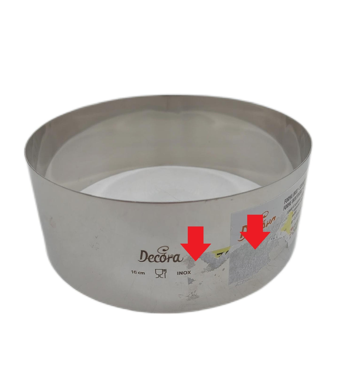 Decora 0063746 Tortenring rund Edelstahl 14 cm Höhe 6 cm mit Kle