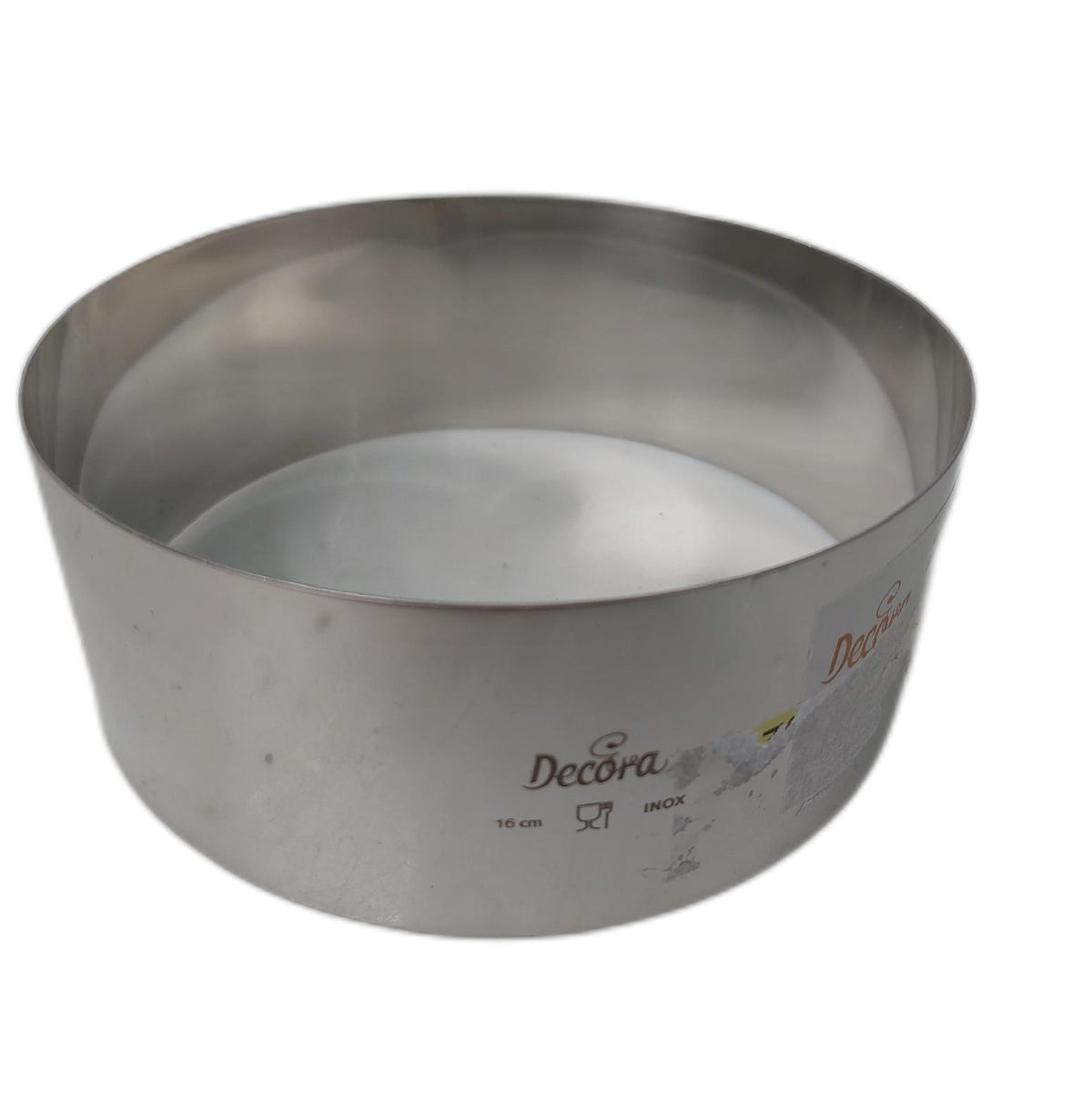 Decora 0063746 Tortenring rund Edelstahl 14 cm Höhe 6 cm mit Kle