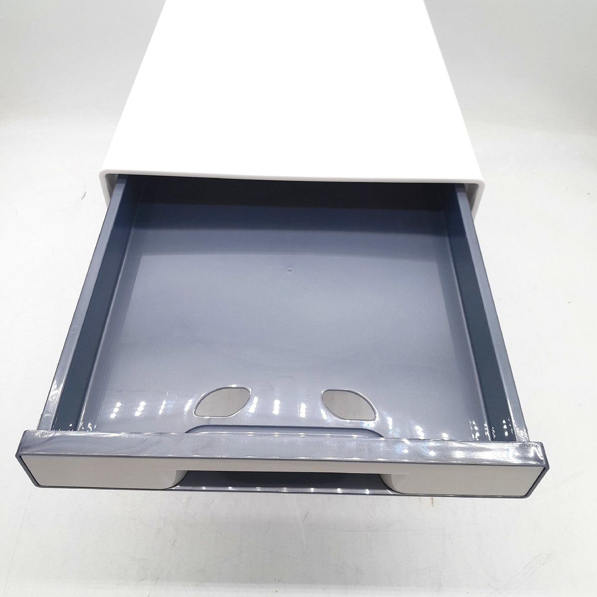 Leitz Cube Schubladenbox 4 Schubladen A4 Weiß Grau mit transparentem Desktop Organizer