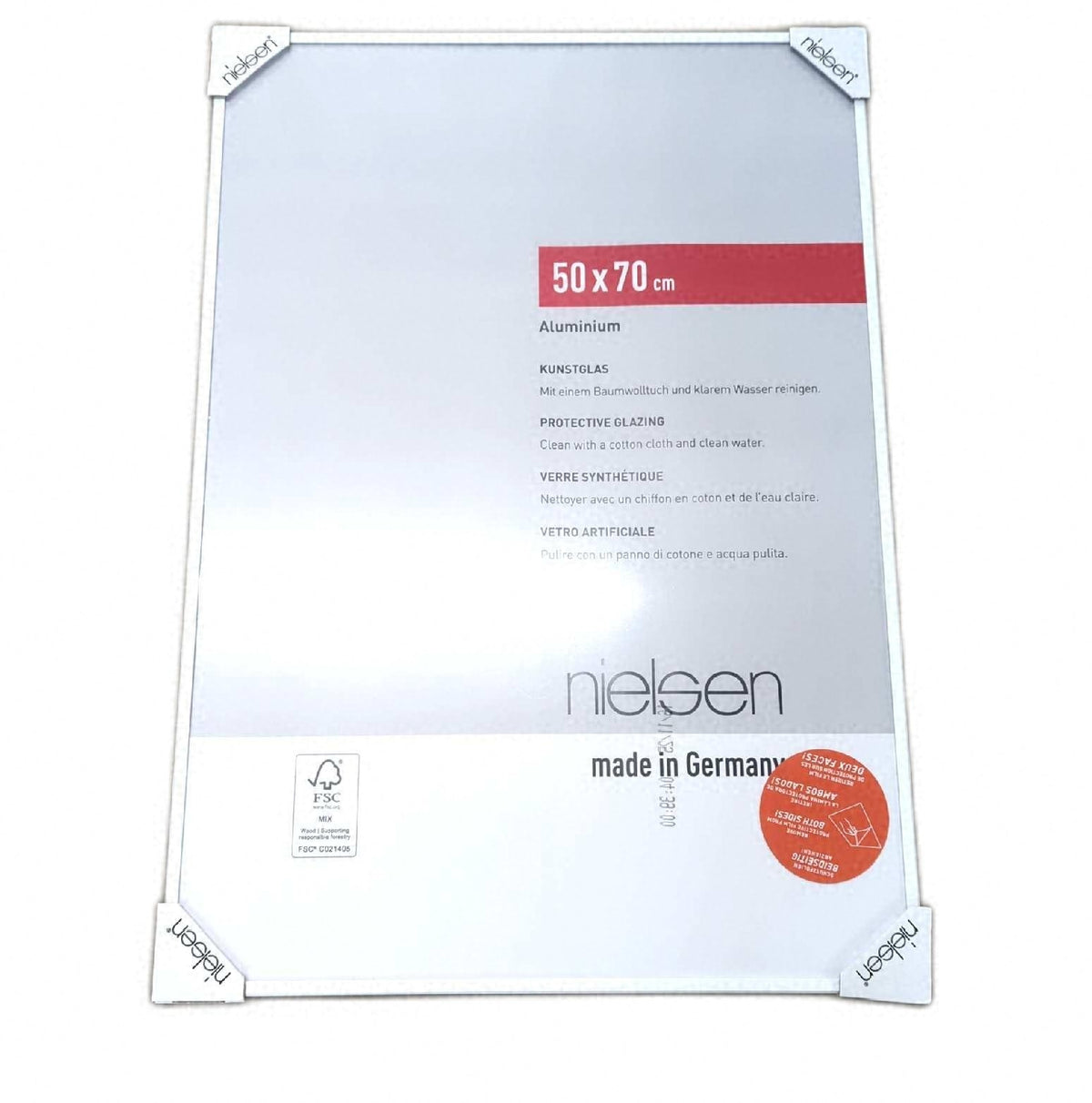 nielsen Bilderrahmen Atlanta 50 x 70 cm Aluminium weiß matt Rahmen fotorahmen