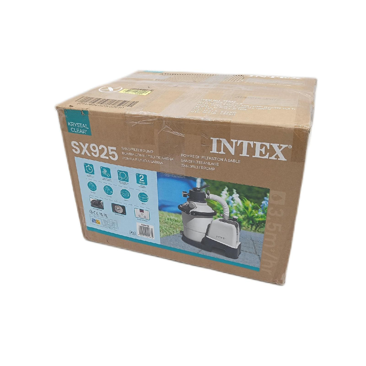 Intex 26642 Sandpumpe Wasserdurchfluss 3500 lh Systemdurchfluss 2000 lh Poolpumpe