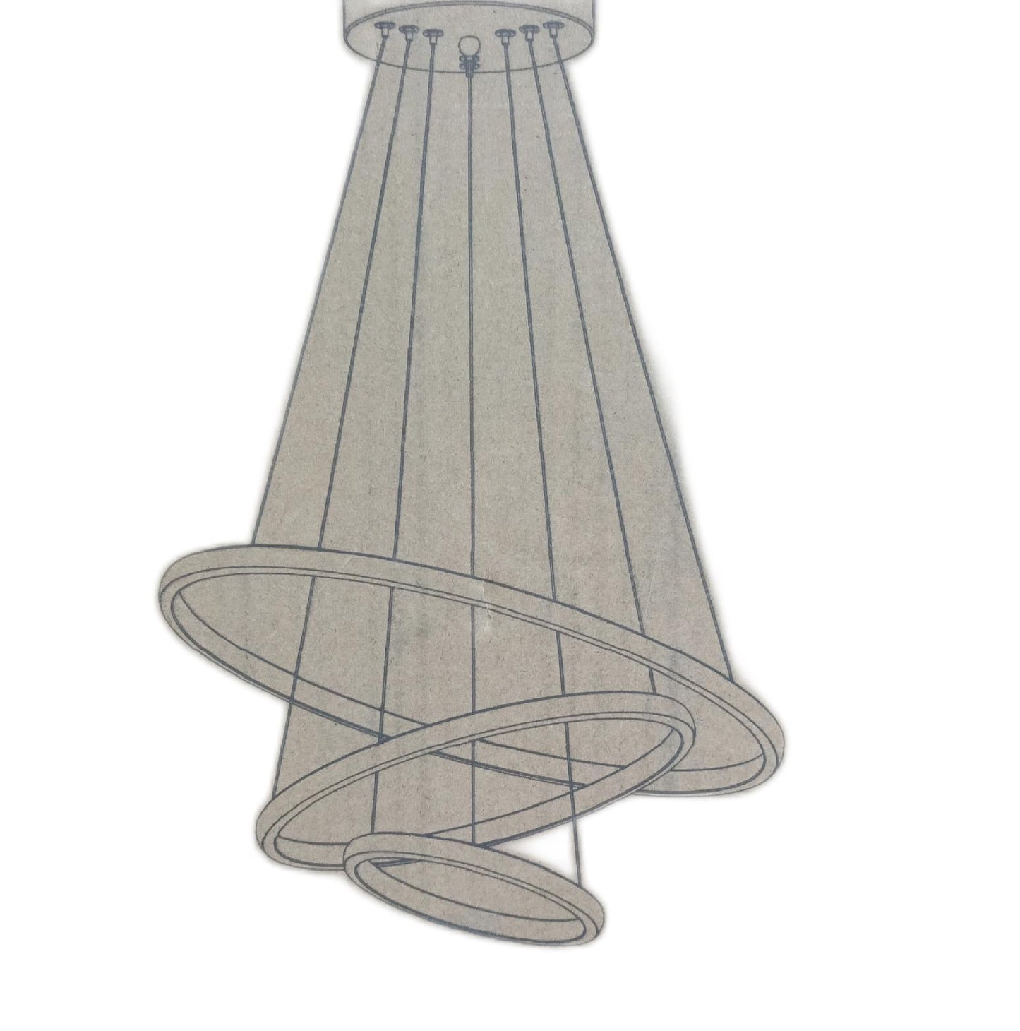 KSIBNW Hängelampe Beleuchtung Esstisch 3 Ringen moderne energieeffizient 45W LED