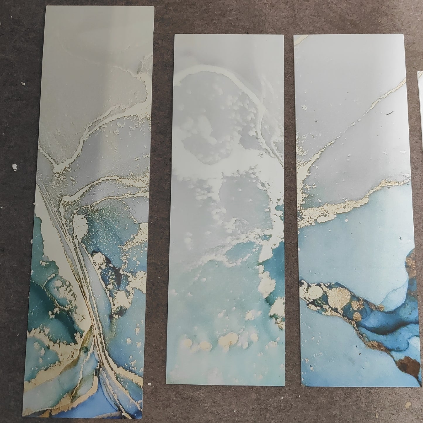 AREDE Wandkunst Bild Poster Abstrakt Blau Gold 120 x 80 Wohnzimmer Dekoration Set 5er
