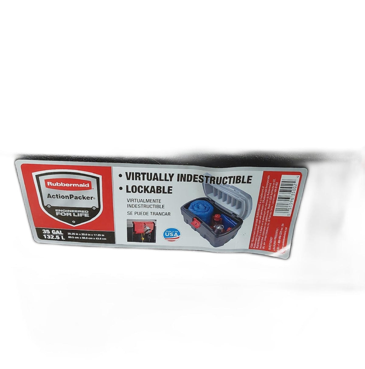Rubbermaid ActionPacker Abschliessbare Aufbewahrungsbox 35 Gall grau schwarz Outdoor