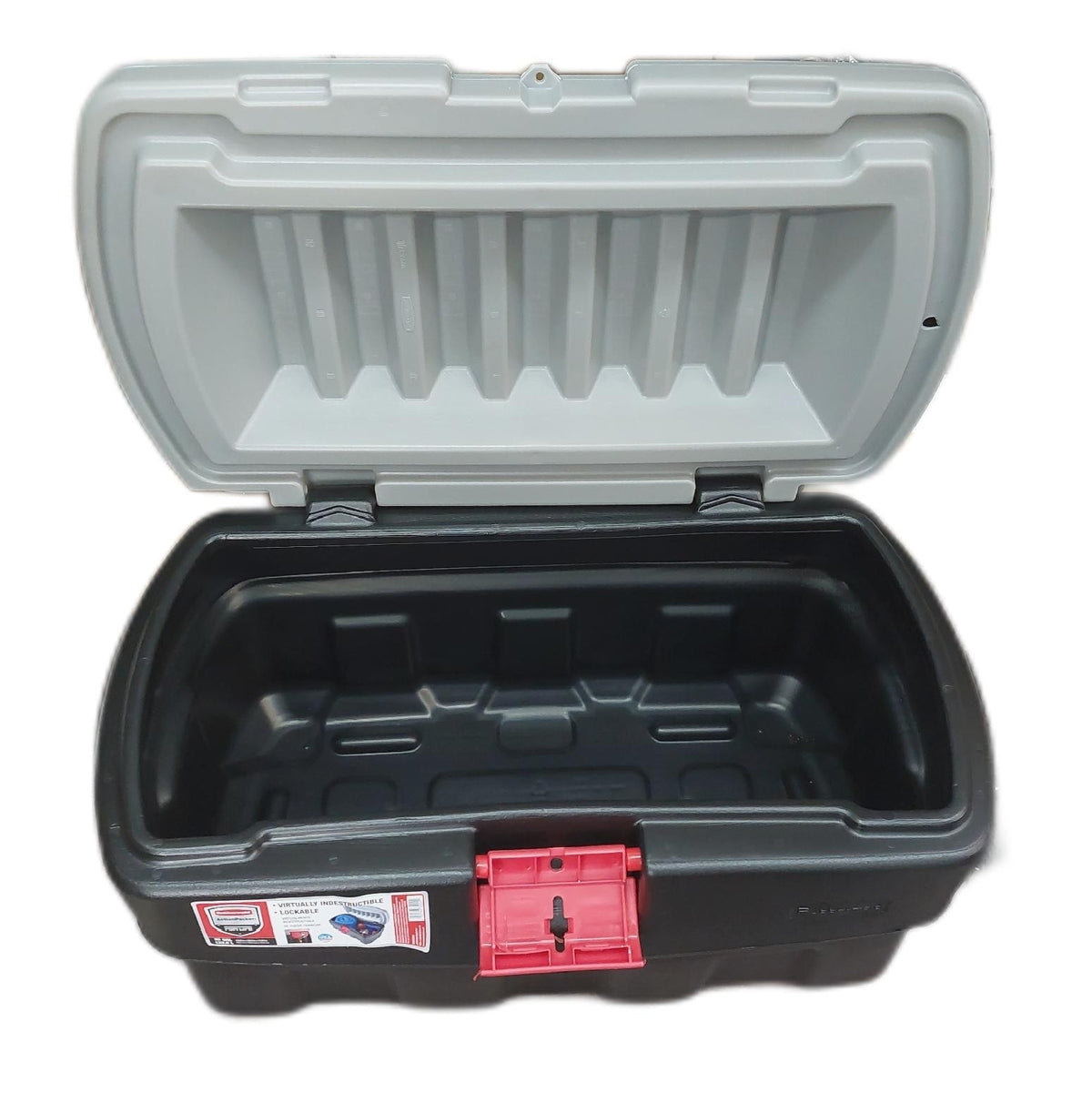 Rubbermaid ActionPacker Abschliessbare Aufbewahrungsbox 35 Gall grau schwarz Outdoor