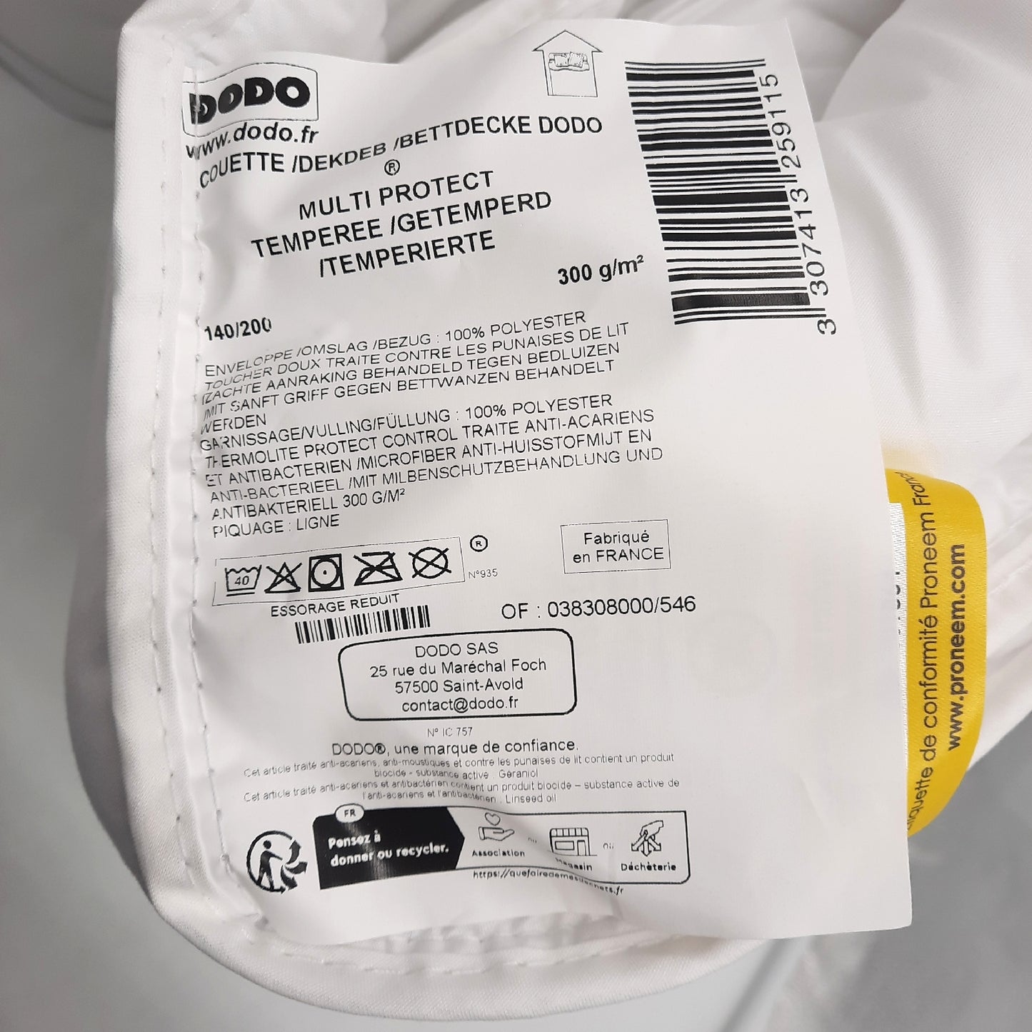 DODO Bettdecke Bettwäsche Tempere 140x200 Anti Milben und Bettwanzen Schutz