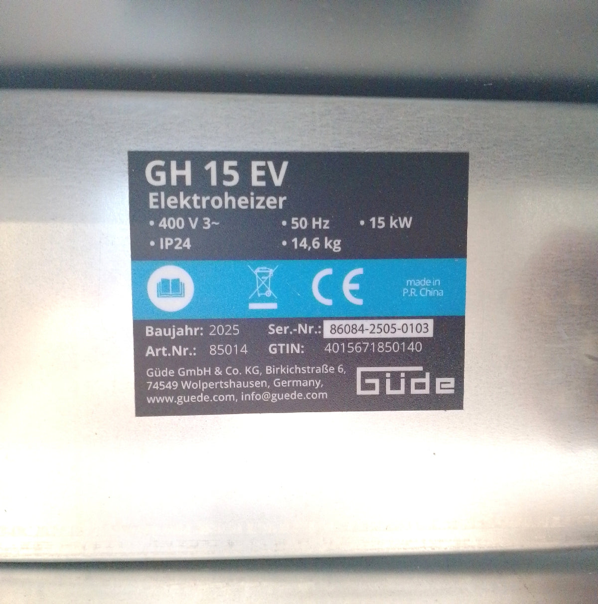 Güde Elektroheizer GH 15 EV 400 V 15 kW defekt he