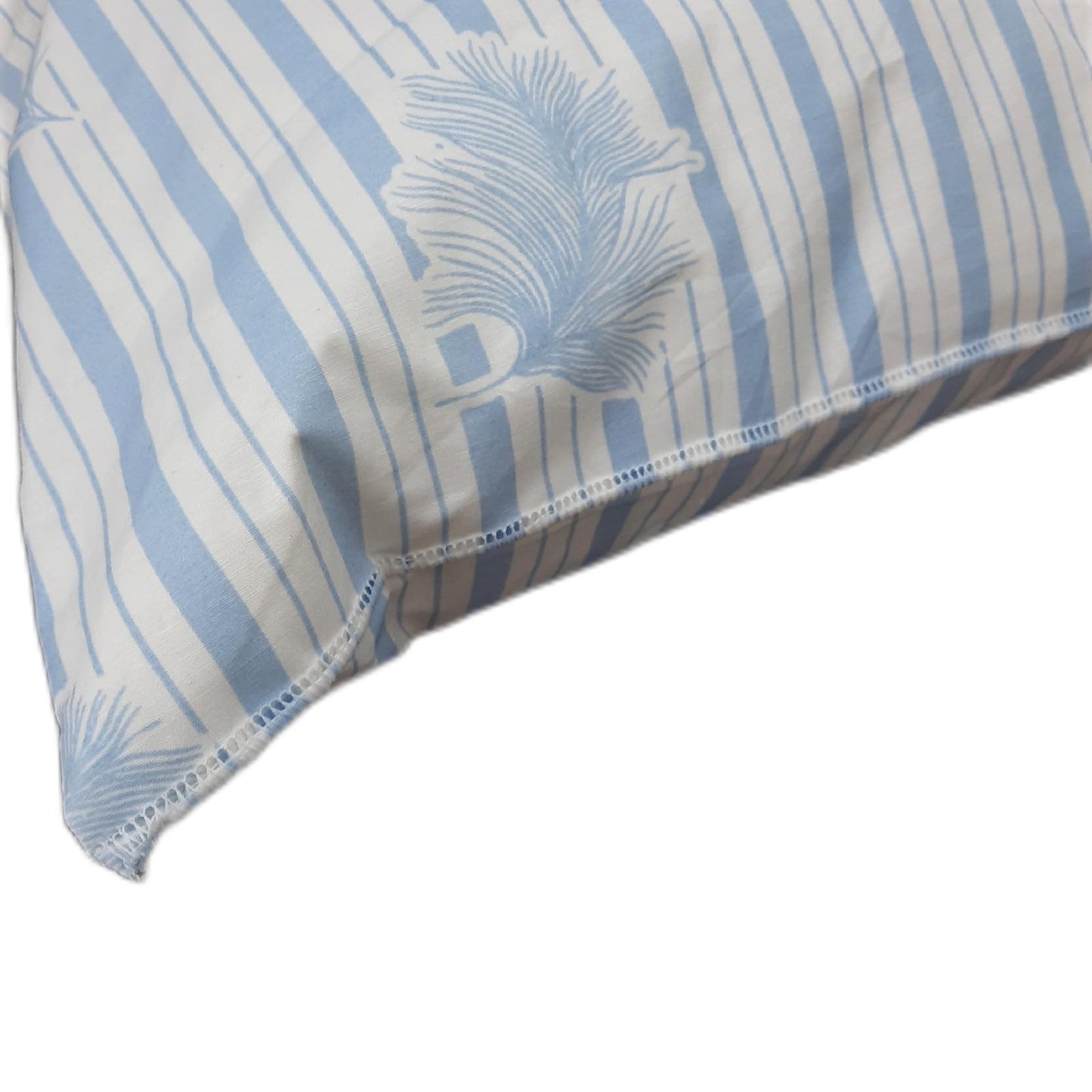 Blanrêve 2er-Set Kiss  von Antan Naturfedern 60 x 60 cm Weiß m blau  Streif ",