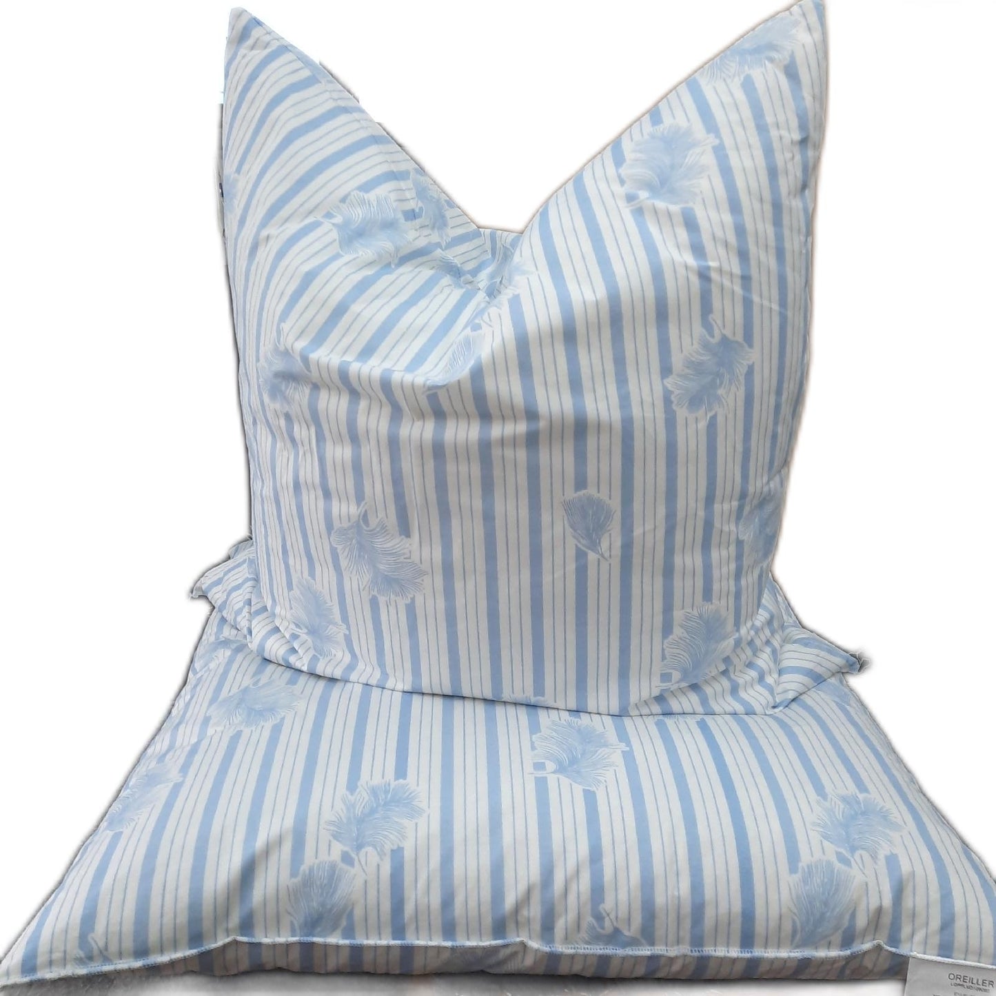 Blanrêve 2er-Set Kiss  von Antan Naturfedern 60 x 60 cm Weiß m blau  Streif ",