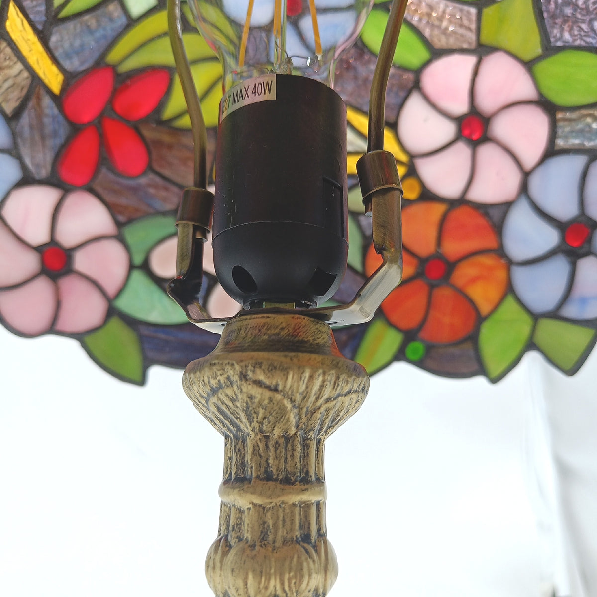 Tischlampe Tiffany Stil Buntglas Rose Beleuchtung Nachttischlampe L30737 Bieye