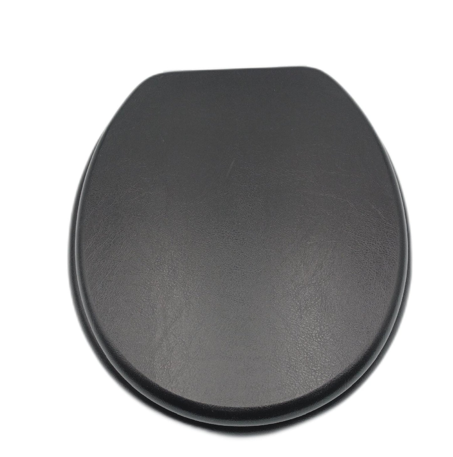 Tiger Toilettensitz Badezimmerzubehör 2525 Lederlook schwarz Holz Metallbefestigung elegant