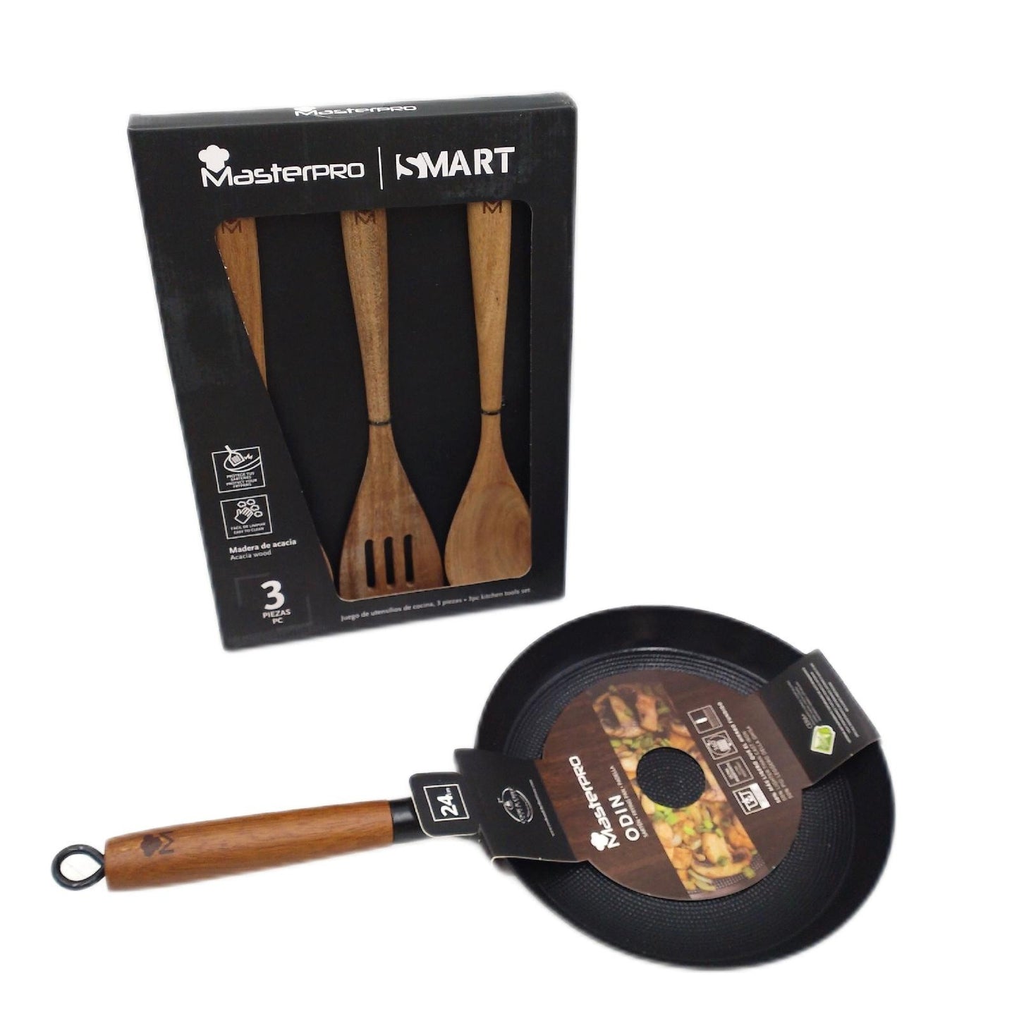 MasterPRO ODIN Kochset 24cm Bratpfanne mit 3 Kochutensilien