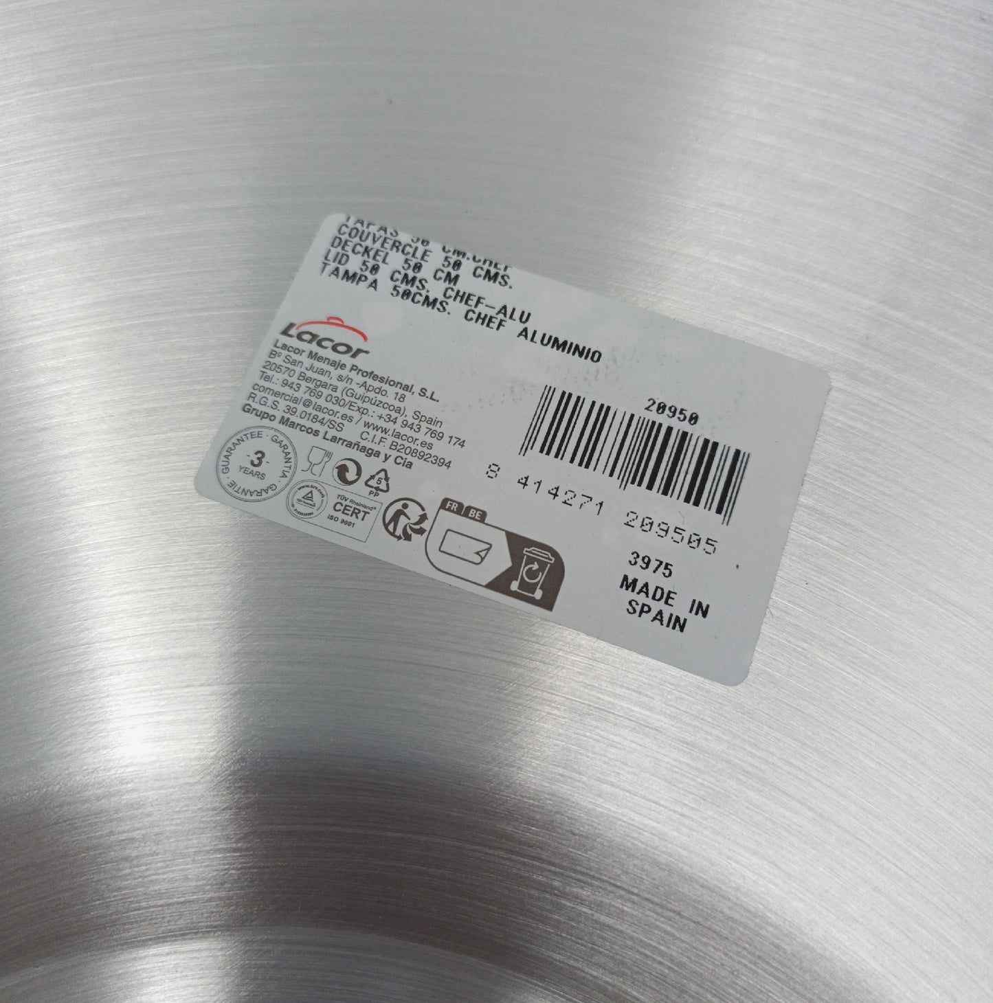 Lacor Deckel Kochgeschirr Aluminium 50 cm langlebig praktisch für den kleinen Hunger