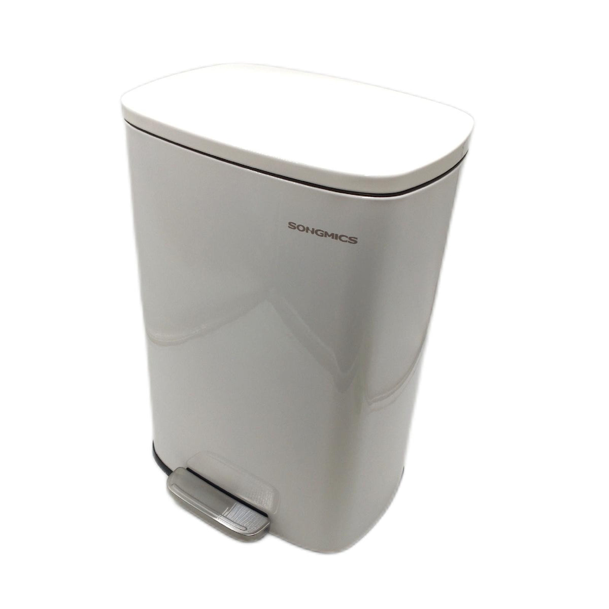 SONGMICS Küche Abfalleimer 50 Liter Stahl Tretmülleimer mit Deckel Softclose kleine Delle