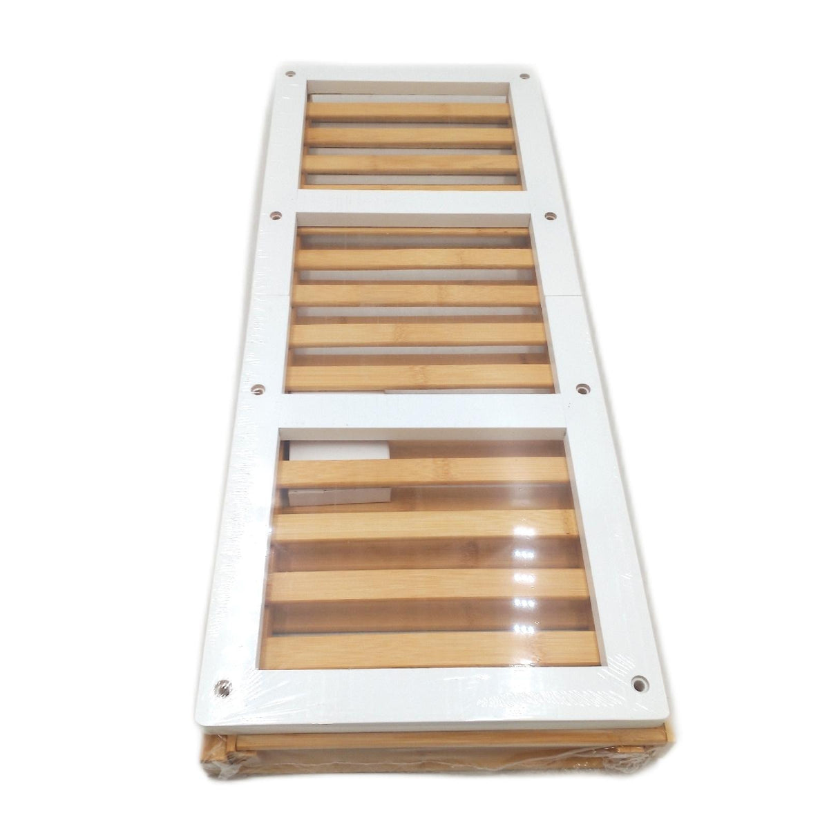 SONGMICS Schuhregal aus Bambus 2 Ebenen Schuhablage Schuh Organizer Regal 26 x 70 x 33 cm weiß naturfarben