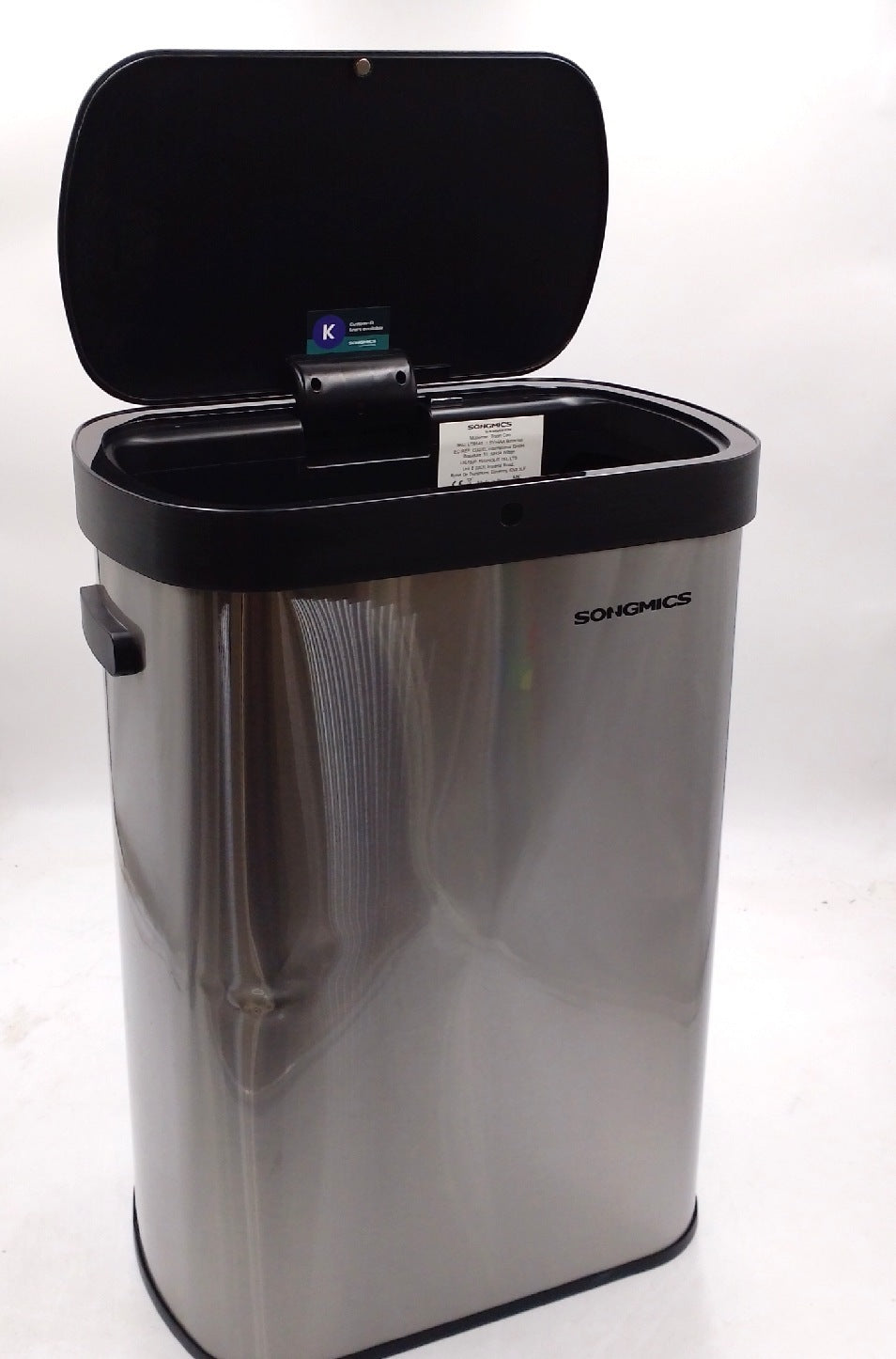 SONGMICS Mülleimer Sensor 50 L Edelstahl Softclose kleine Beulen