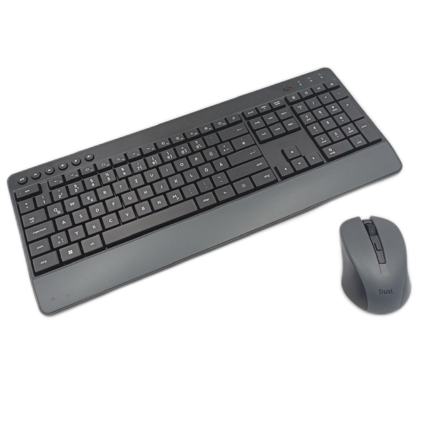 Trust Trezo Tastatur Maus Set Kabellos, Qwertz-Layout, Nachhaltiges Design, Kabellose mit Funkmaus, Leise und Ergonomische Combo, 48 Monaten Batterielaufzeit, PC, Laptop, Schwarz, 2.4 GHz