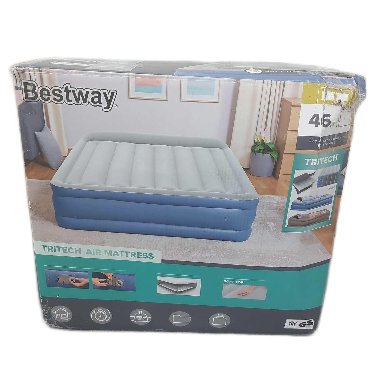 Bestway Luftbett Matratze 2 Sitzer Tritech Elektrische Pumpe Komfort Schlaflösung