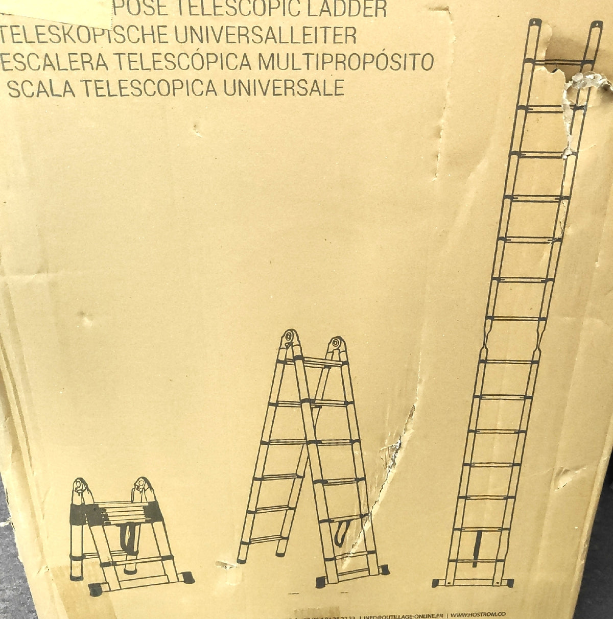 Hoström Aluminium Teleskopleiter 5m Gelenkig Faltbar Ultraleicht Max Belastung 150kg Arbeitshöhe 59m