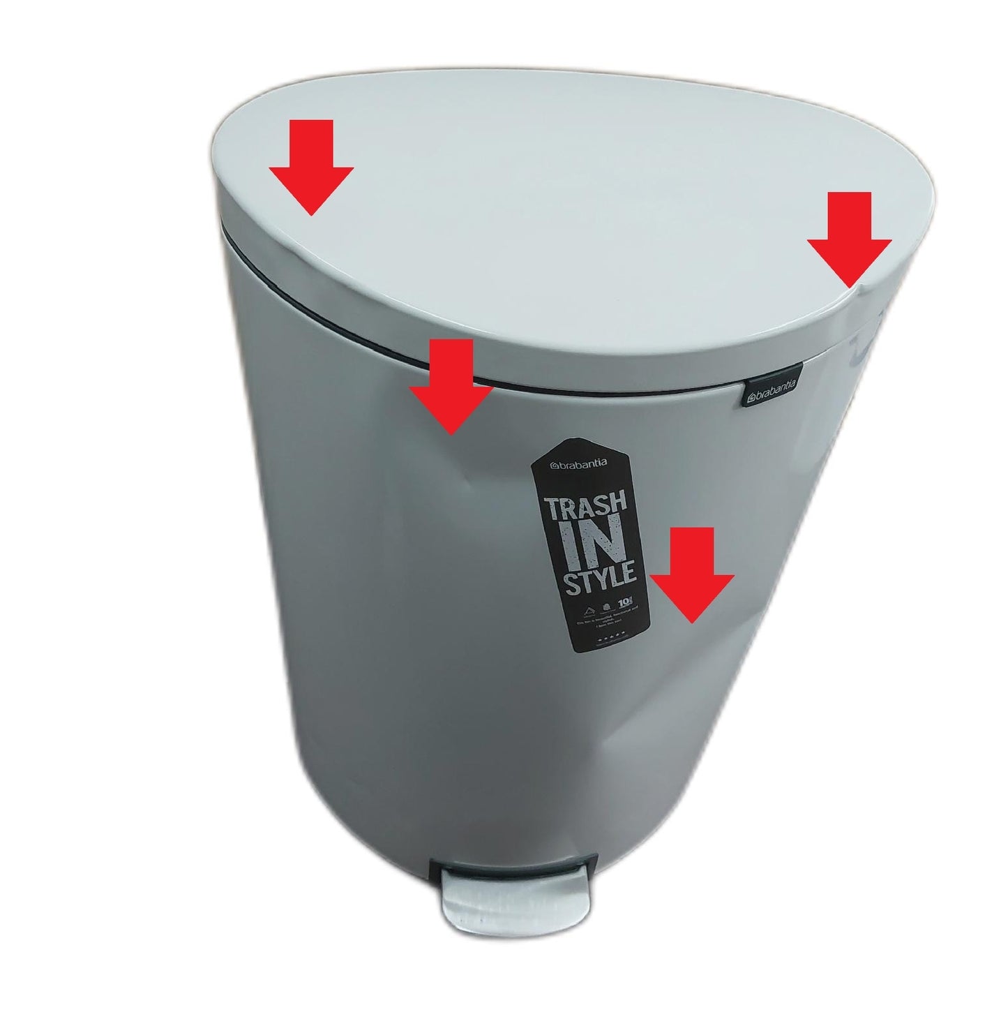 Brabantia Treteimer Haushalt Müllbehälter FlatBack Plus 40 Liter leise White Kunststoff