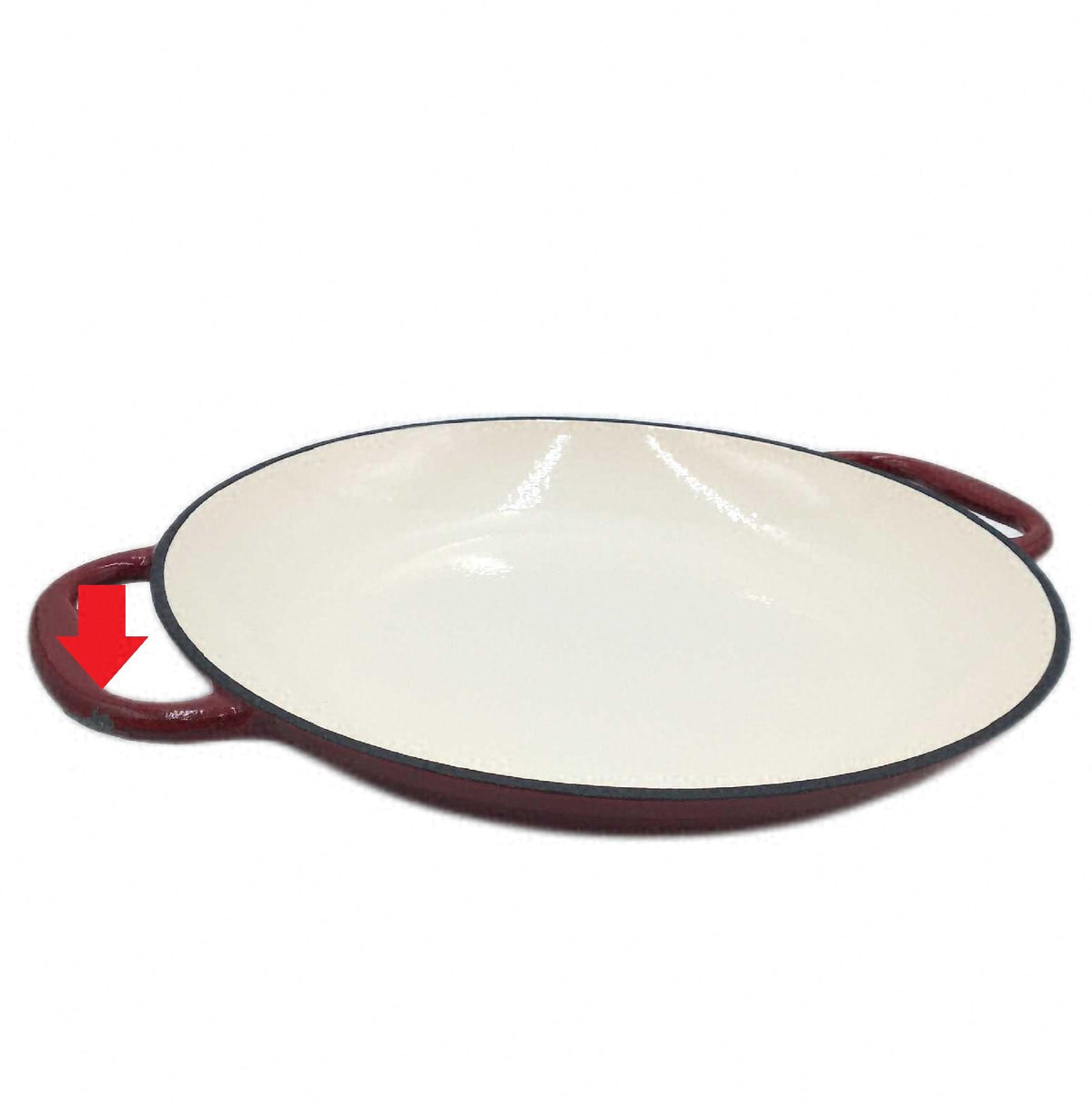 Mahlzeit Paella Pfanne emailliert 35 cm Gusseisen Griff beschädigt un