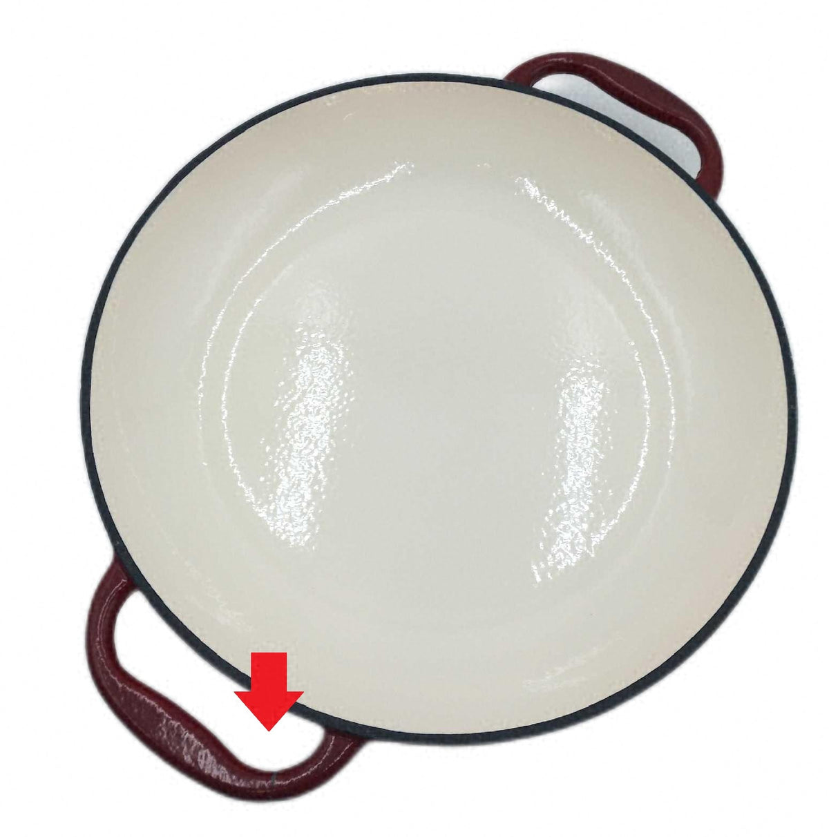 Mahlzeit Paella Pfanne emailliert 35 cm Gusseisen Griff beschädigt un