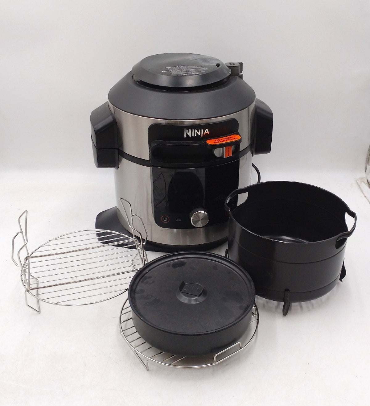 Ninja Foodi MAX Multikocher Smart Deckel 7 5L 14 in 1 Pressure Cooker Airfryer Slow Cooker Edelstahl OL750EU gebraucht