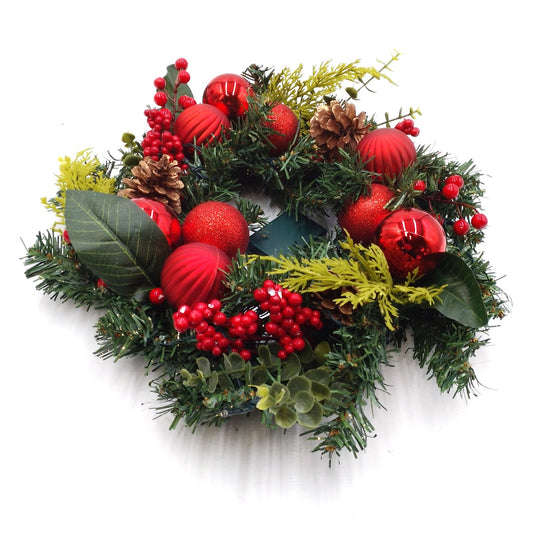 Weihnachtskranz Lichterkranz Dekoration 45 cm 15 LEDs Tannenz