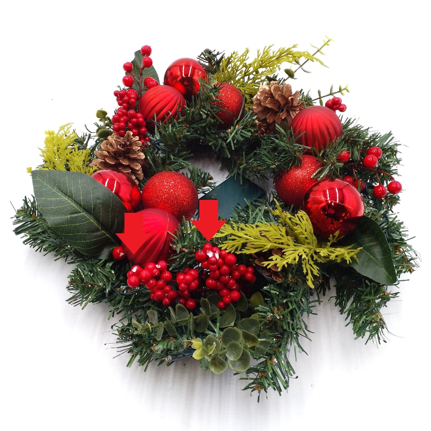 Weihnachtskranz Lichterkranz Dekoration 45 cm 15 LEDs Tannenz
