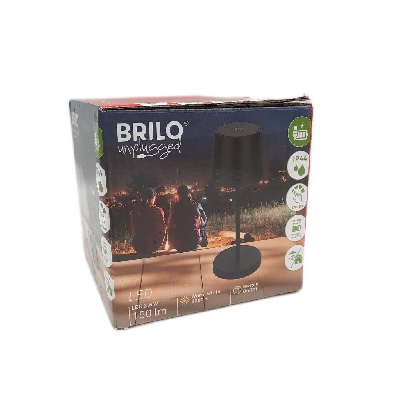 BRILONER  LED Tischlampe Kabellos Dimmbare Nachttischlampe Touch Table Lighting