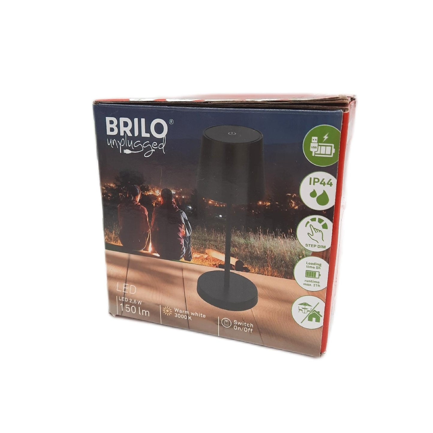 BRILONER  LED Tischlampe Kabellos Dimmbare Nachttischlampe Touch Table Lighting