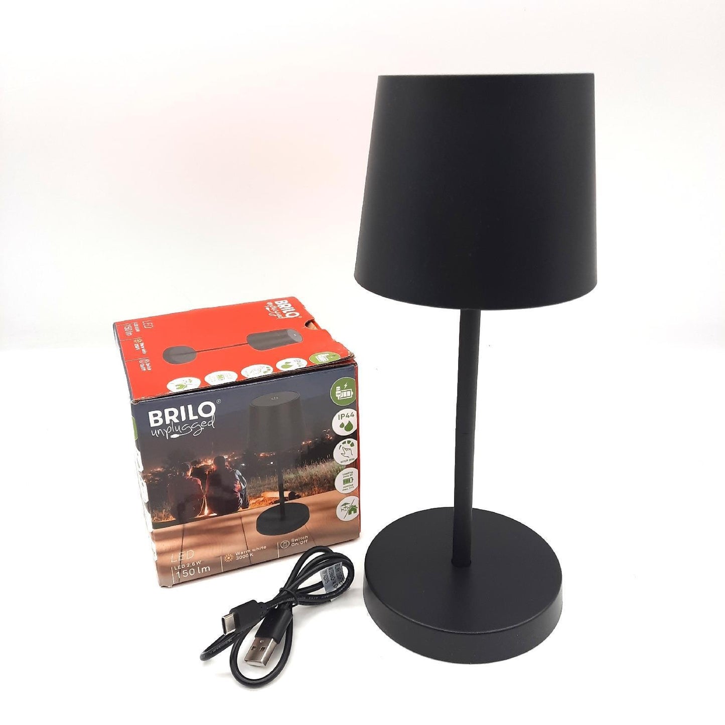 BRILONER  LED Tischlampe Kabellos Dimmbare Nachttischlampe Touch Table Lighting
