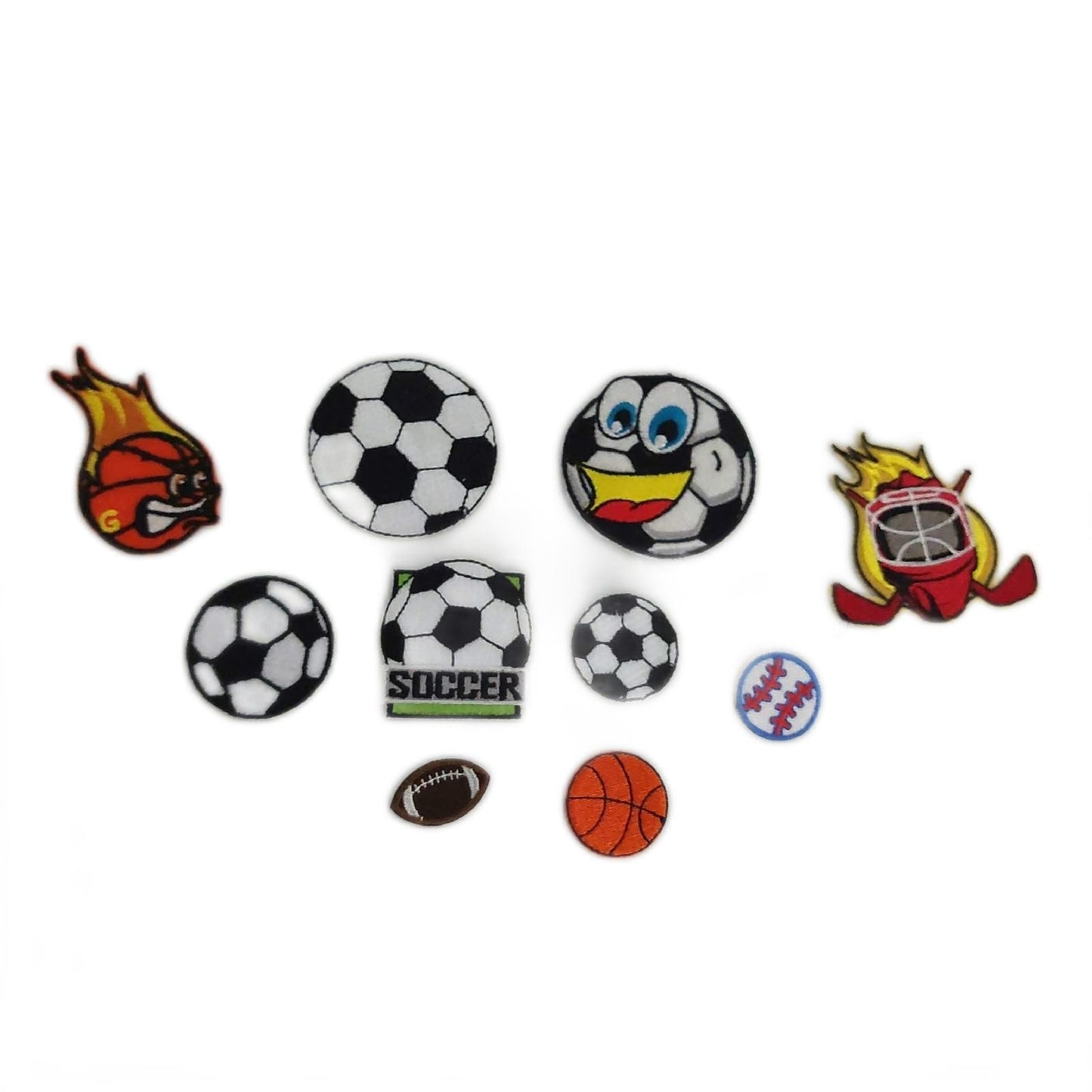 JMZLLRX 10 Stück Basketball Patches Aufbügeln Fußball Flick 10 Patches
