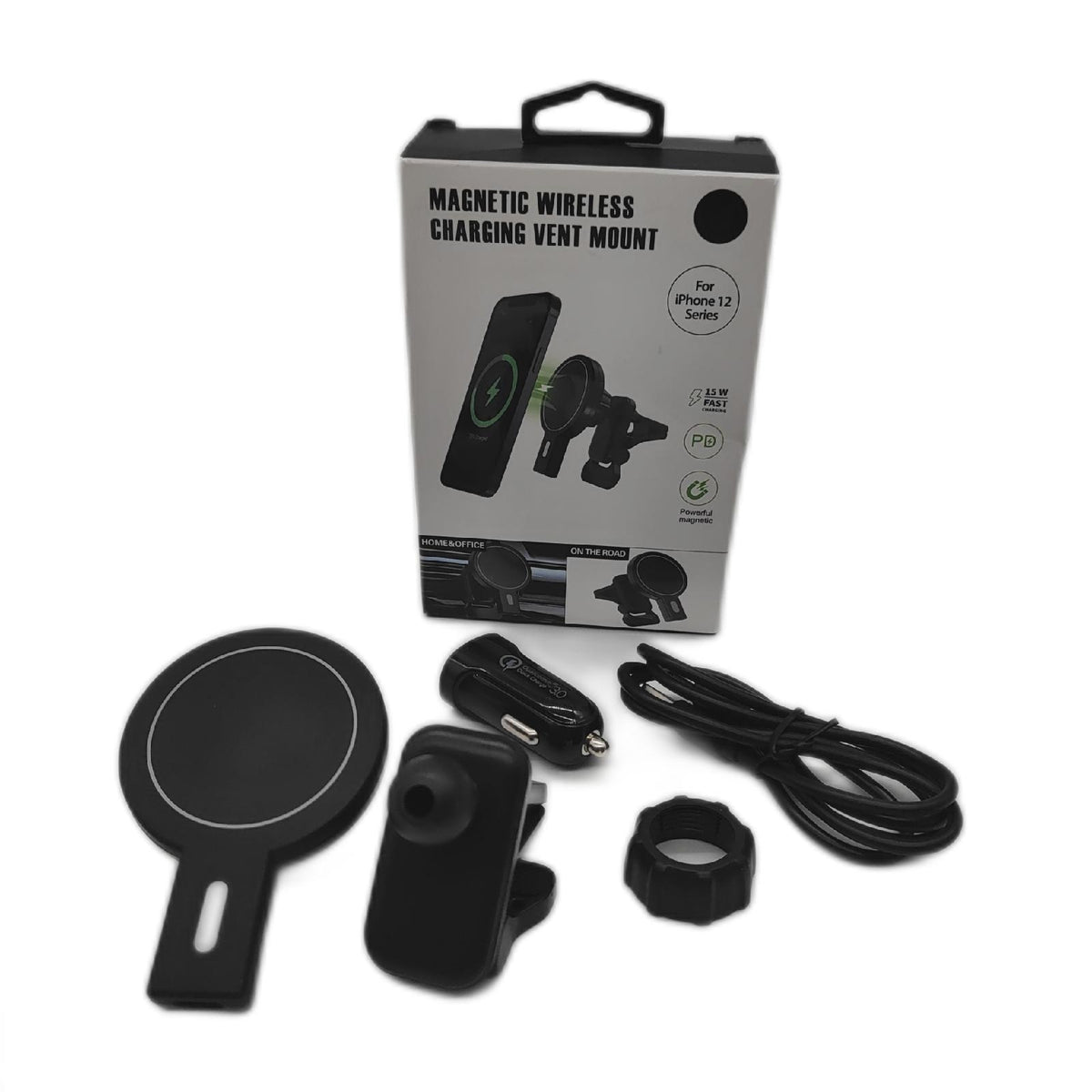 Samaray Autoladegerät Autozubehör Kabelloses Ladegerät iPhone 14 15W Schnellladen Adapter Qc 3 0 Magnetisch