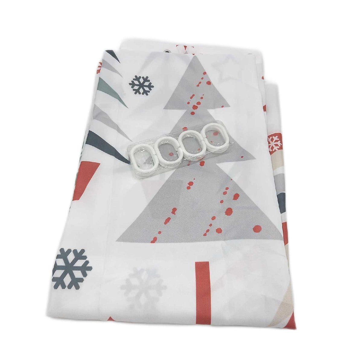 AIBIIN Duschvorhang Badezimmerzubehör Weihnachtsbaum Stern Frohe Weihnachten 180 x
