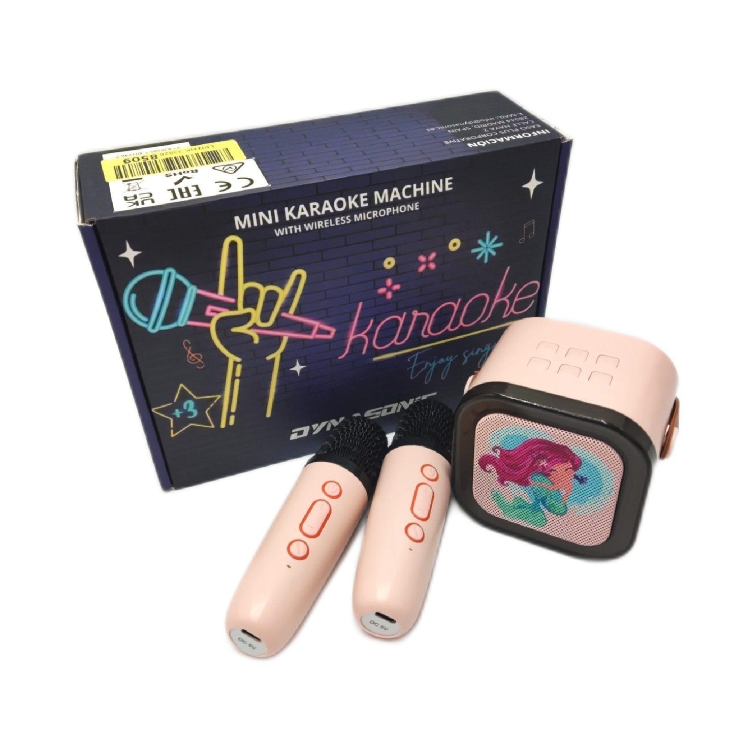DYNASONIC A29 Karaoke Bluetooth Lautsprecher Kinder Singen Wireless Mic;