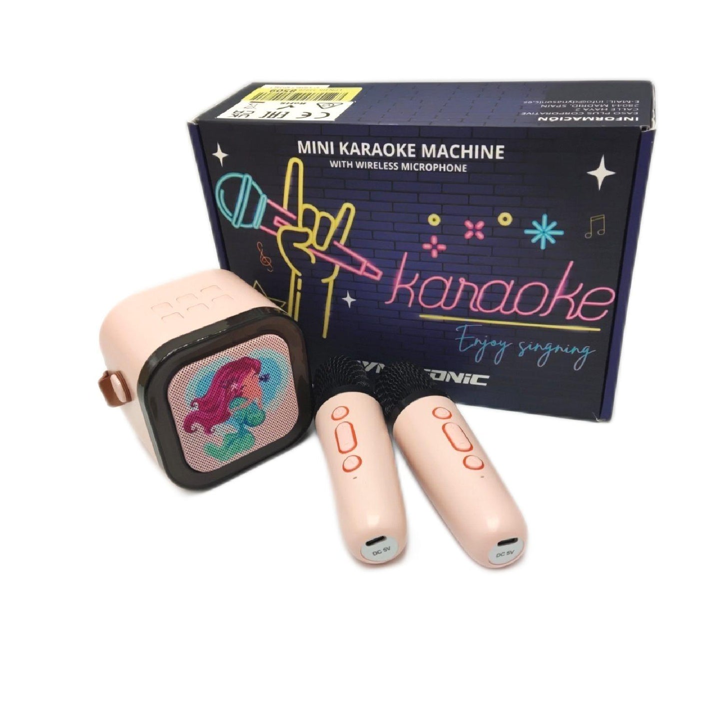 DYNASONIC A29 Karaoke Bluetooth Lautsprecher Kinder Singen Wireless Mic;