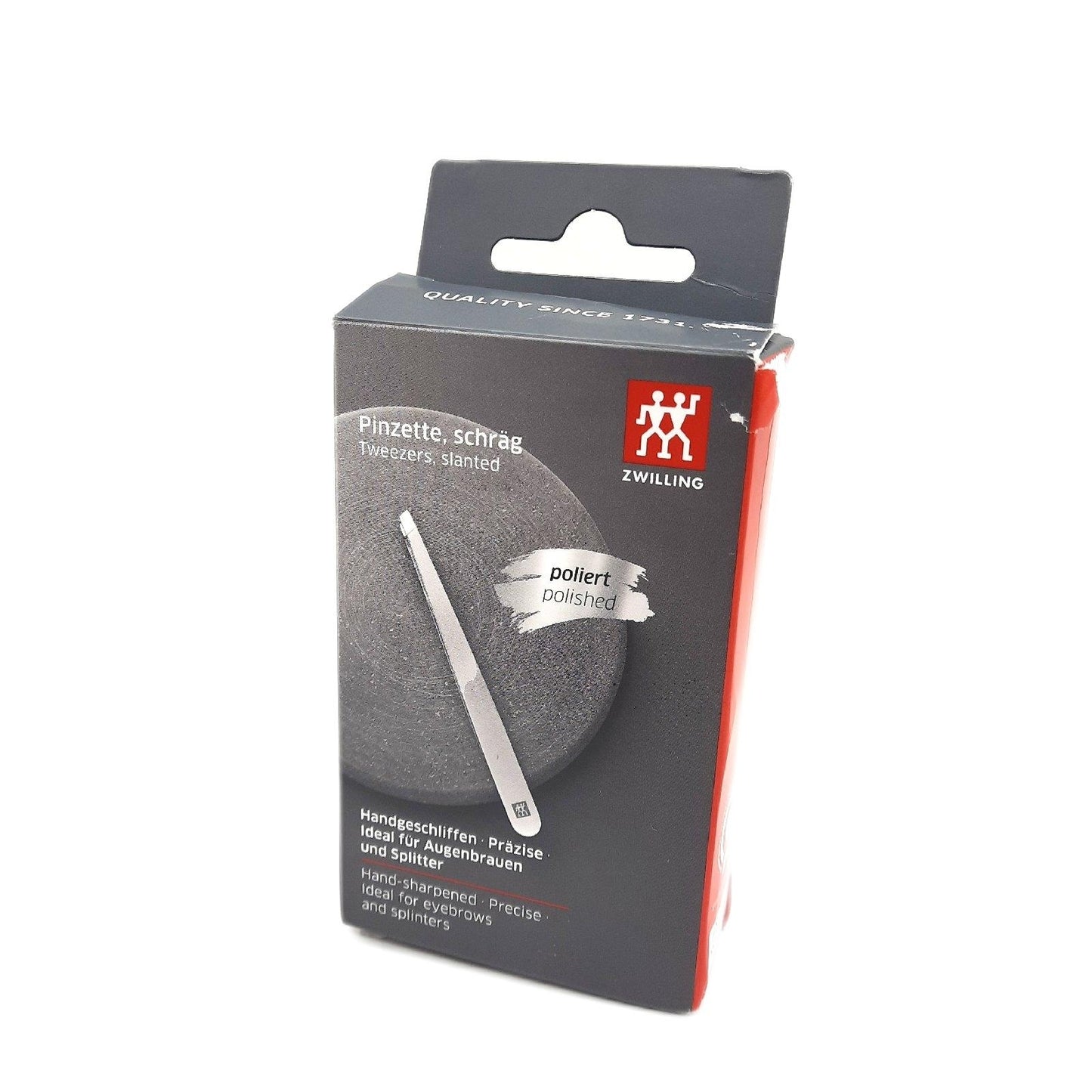 Zwilling Classic Inox schrÃ¤ge Pinzette Augenbrauen Haarentfernung rostfreier Edelstahl mattiert 90 mm 78130-101-0